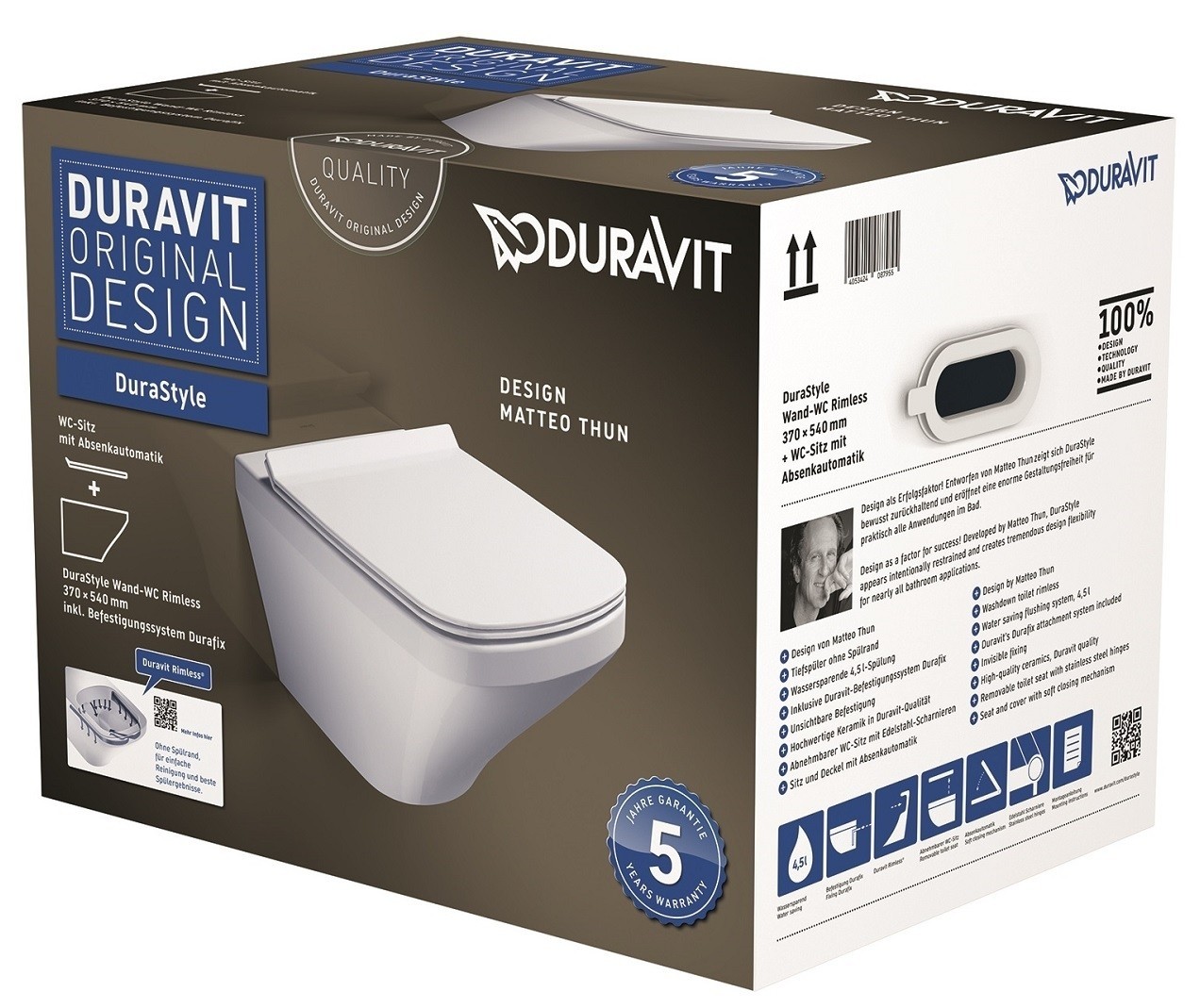 توالت فرنگی وال هنگ دوراویت مدل Duravit Durastyle کد KD1002